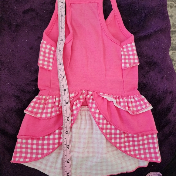DOG Sundress EAST SIDE COLLECTION Pink & White Checked Size Small Furbaby - Picture 4 of 8